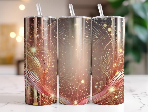 20 Oz Rose Gold Abstract Tumbler Wrap