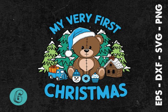 Blue Very 1st Xmas Teddy Bear SVG Review