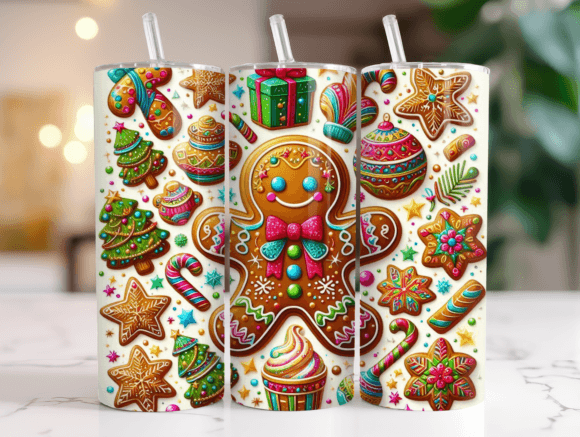 Christmas Gingerbread Man 20oz Wrap PNG Review