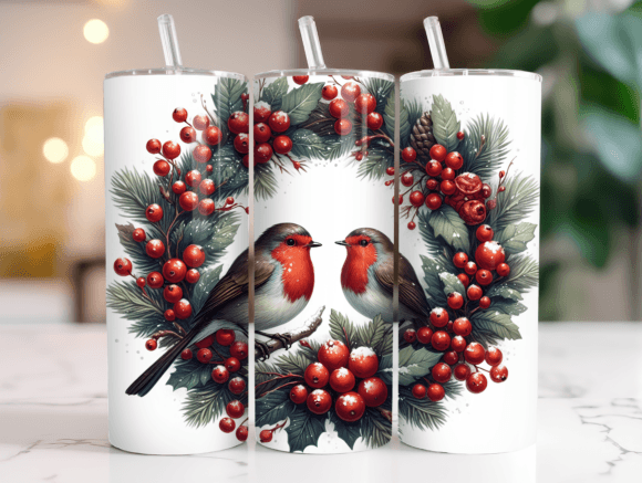 Christmas Robin Tumbler Wrap