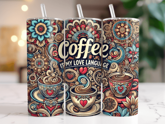 Coffee is My Love Language Floral Wrap