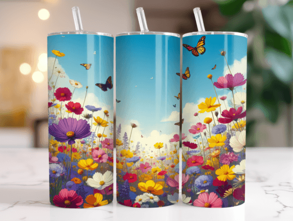 Elegant Wildflower Tumbler Wrap PNG 20oz Review