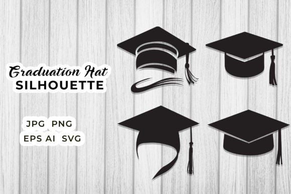 Graduation Hat Vector Silhouette
