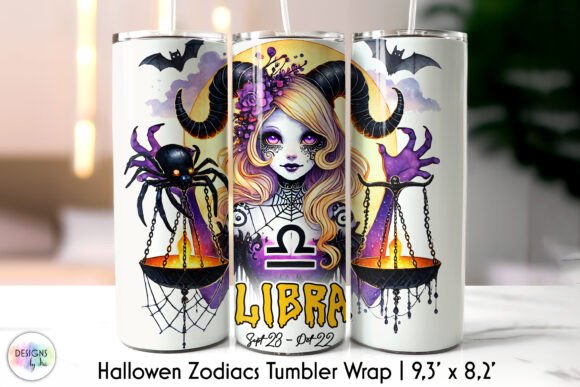 Halloween Libra Zodiac Sign Tumbler Wrap