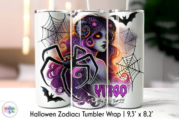 Halloween Virgo Zodiac Sign Tumbler Wrap