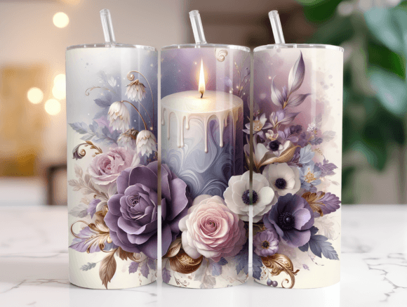 Luxury Floral Bouquet Tumbler Wrap