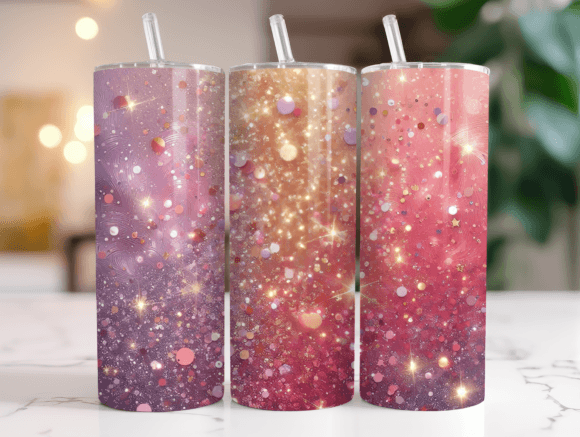 Pink Gold Glitter Tumbler Wrap Design Review