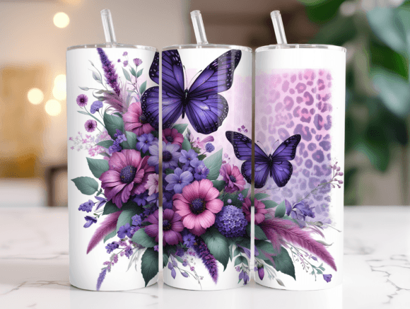 Purple Butterfly Leopard Tumbler PNG Review