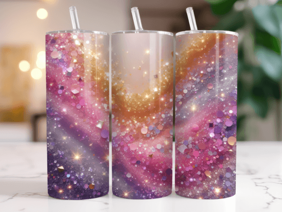 Vibrant Pink Gold Glitter Tumbler Wrap Review