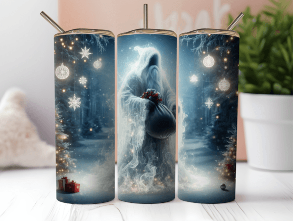 X-Mas Santa Claus 20oz Tumbler Wrap PNG